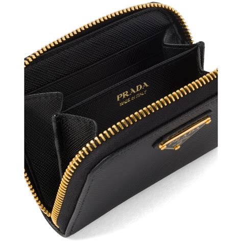 prada saffiano leather card holder with chain|Prada credit card holder wallet.